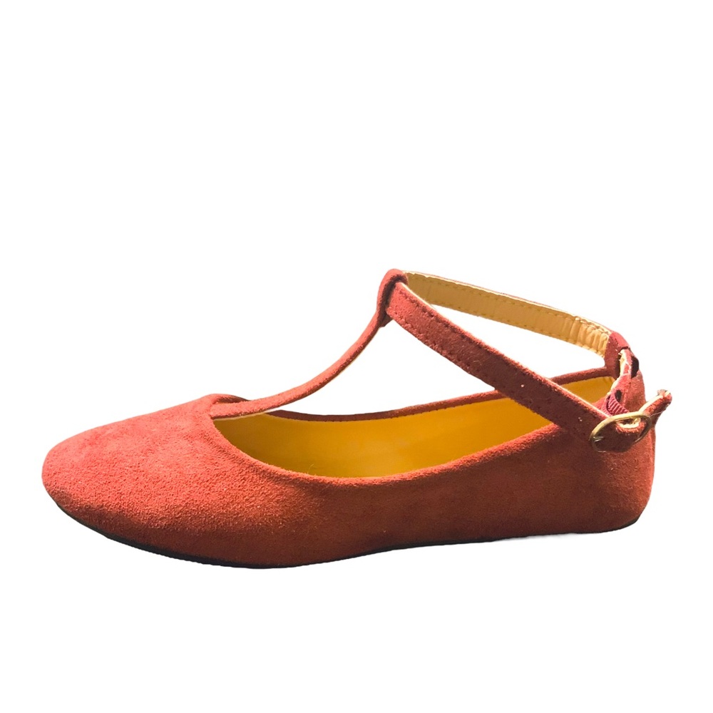 Belladia Burgundy T-Strap Style Mary Jane Suede Flats Girls’ Size 2 33